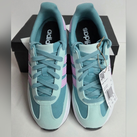 Size 6 - Adidas Run 70s 2.0 J Mint Lilac Sneakers - Picture 7 of 10